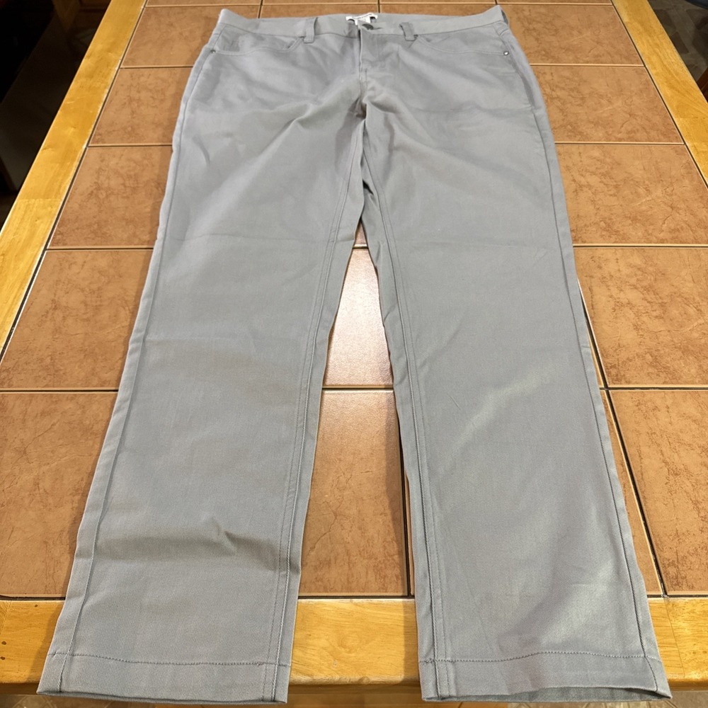 Thom‎ Aaron Men's Performance Dress Pants 36 x 30 Light Gray Stretch Cotton